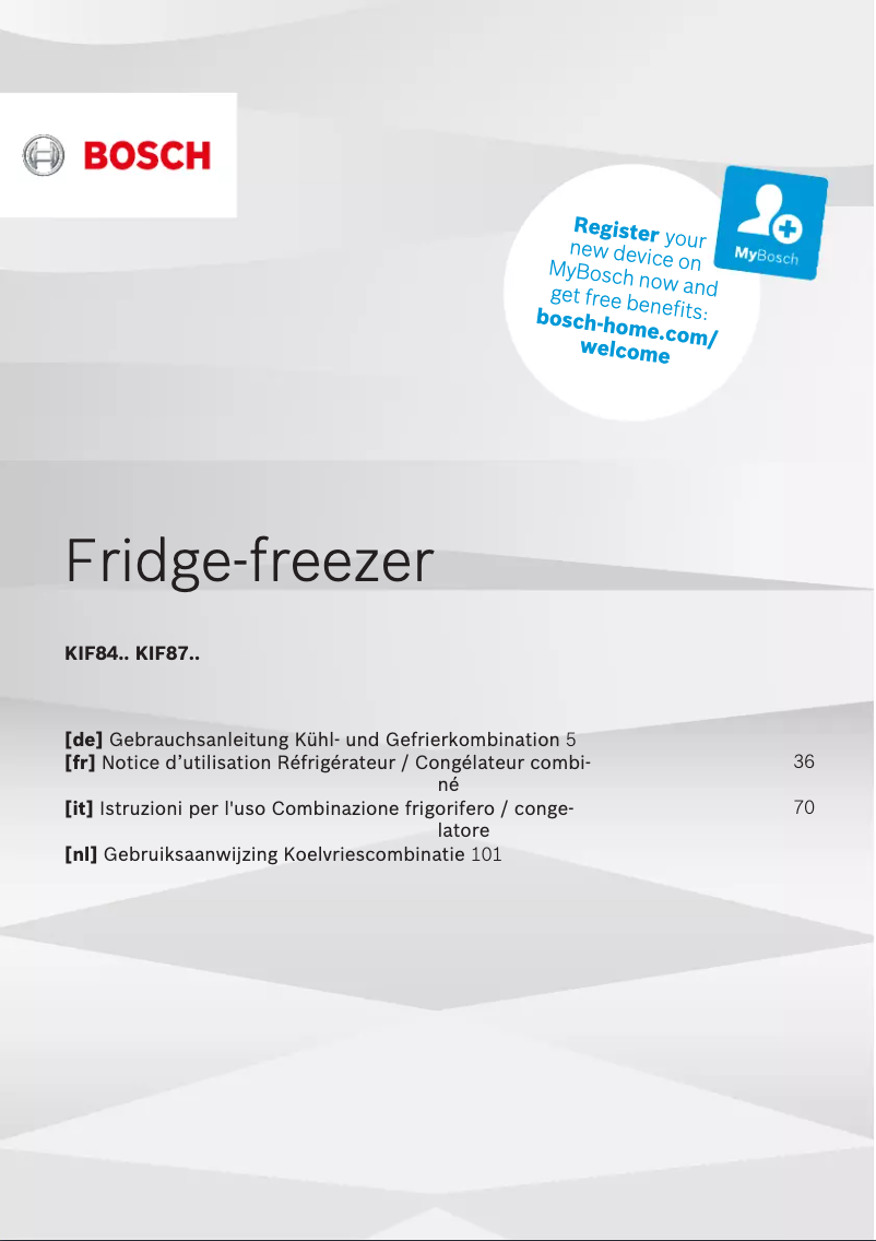 Page 1 of the manual User Manual Bosch KIF84SDE0