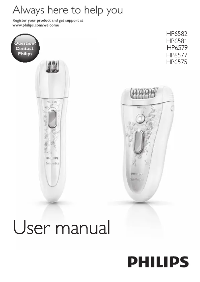 First page image of the manual for SatinPerfect HP6577