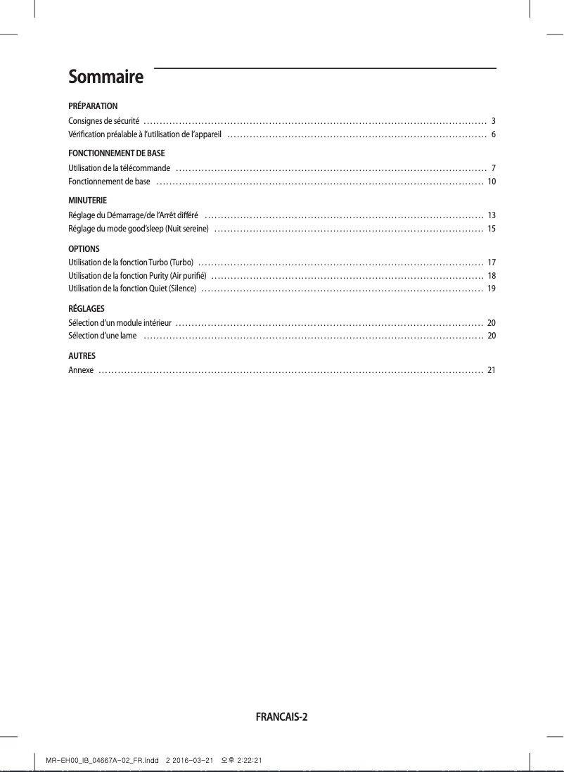 Page 1 of the manual User Manual Samsung MR-EH00DZ