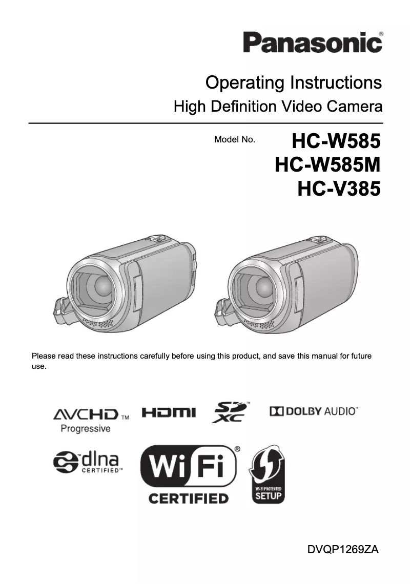 First page image of the manual for HC-V385