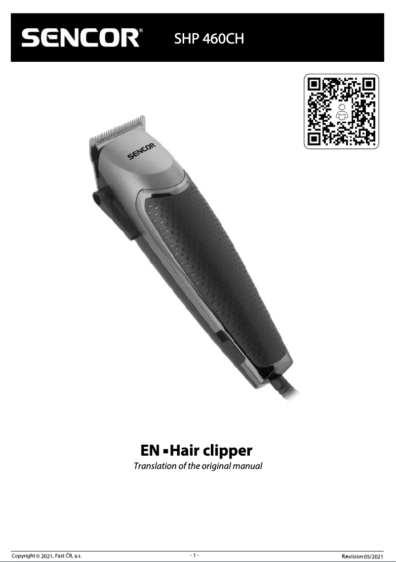 First page image of the manual for SHP 460CH