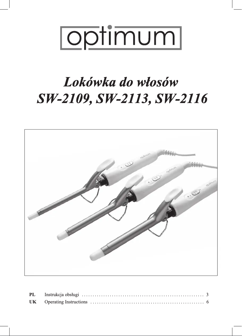Page 1 of the manual User Manual Optimum SW-2116