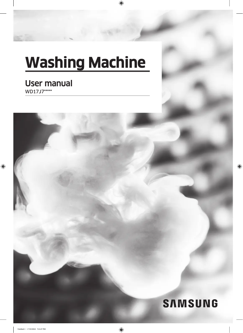 Page 1 of the manual User Manual Samsung WD17J7825KP