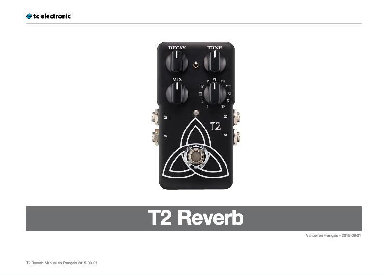 First page image of the manual for T2 Reverb