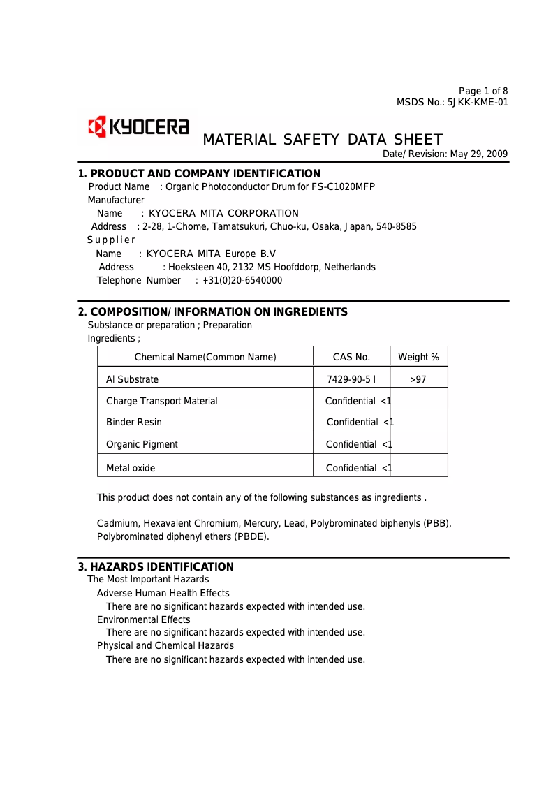 First page image of the manual for FS-C1020MFP