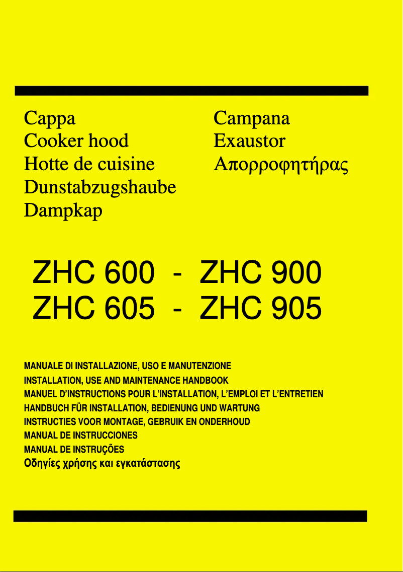 Page 1 of the manual User Manual Zanussi ZHC 905 X