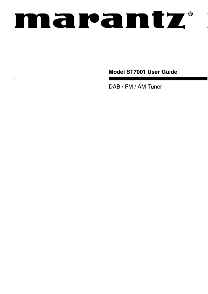 First page image of the manual for ST7001