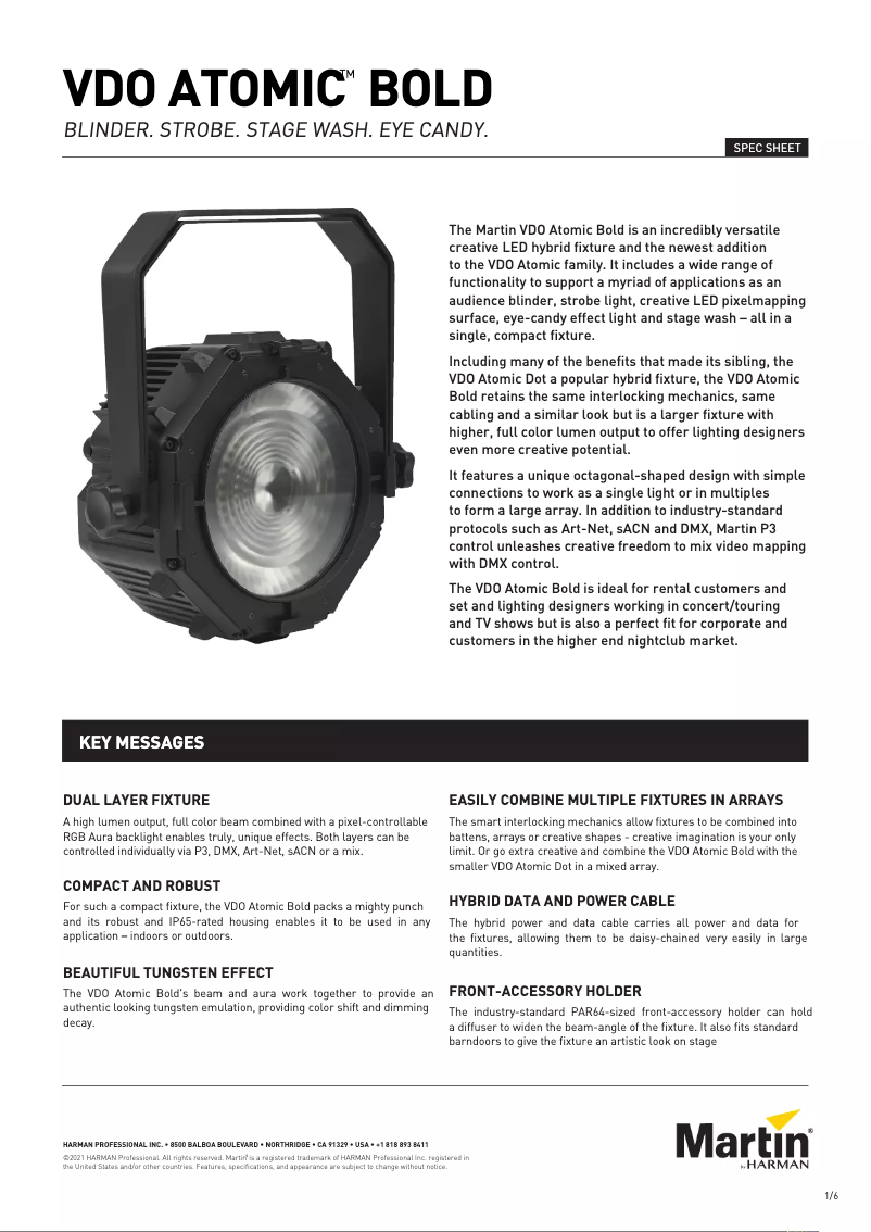 First page image of the manual for VDO Atomic Bold