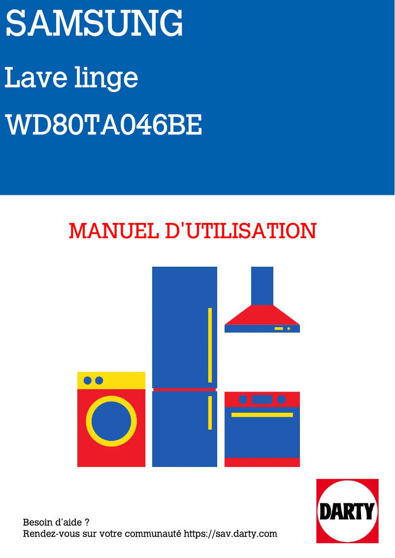 Page 1 of the manual User Manual Samsung WD80TA046BE