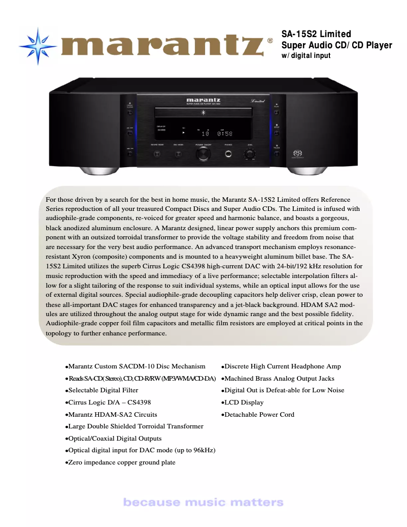 First page image of the manual for SA-15S2