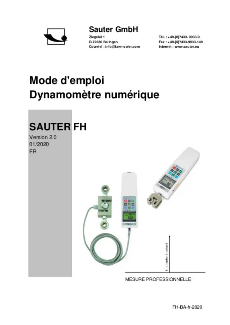 Page 1 of the manual User Manual Kern FH 5K