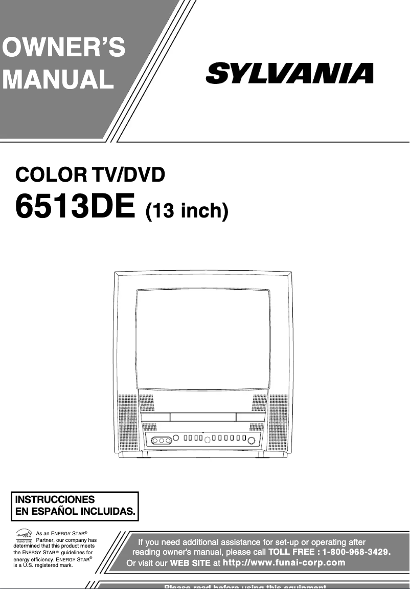 Page 1 of the manual User Manual Sylvania 6513DE