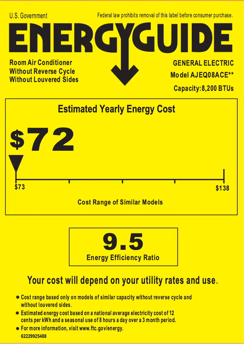 First page image of the manual for AJEQ08ACE