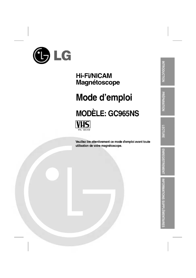 First page image of the manual for GC965NS