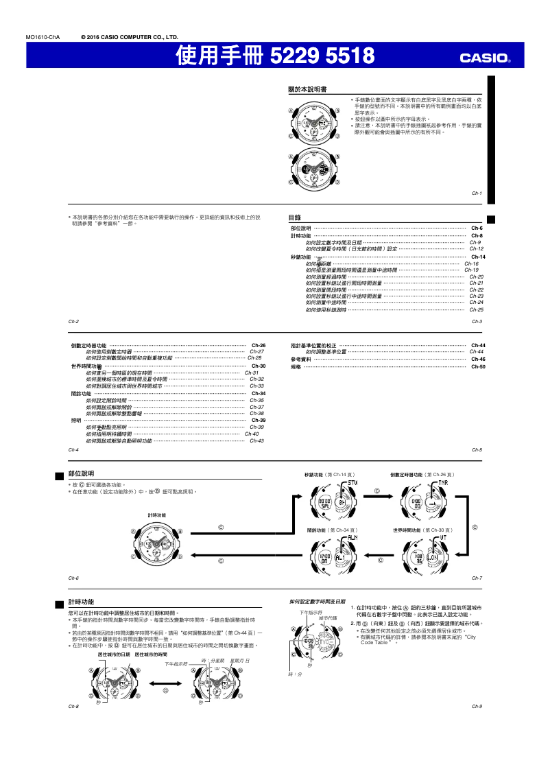Page 1 of the manual User Manual Casio GA-201-1A