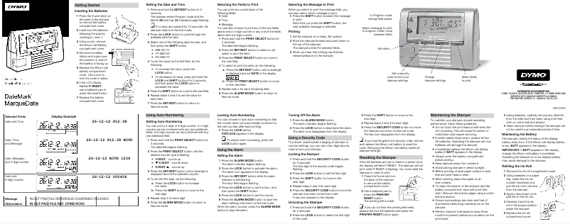 First page image of the manual for DateMark