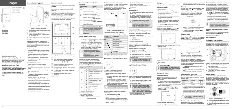 Page 1 of the manual Instructions / Assembly Hager REA658S