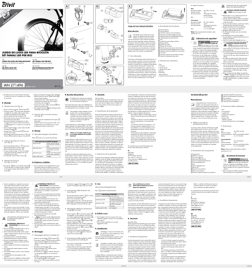 Page 1 of the manual User Manual Crivit XC-117E