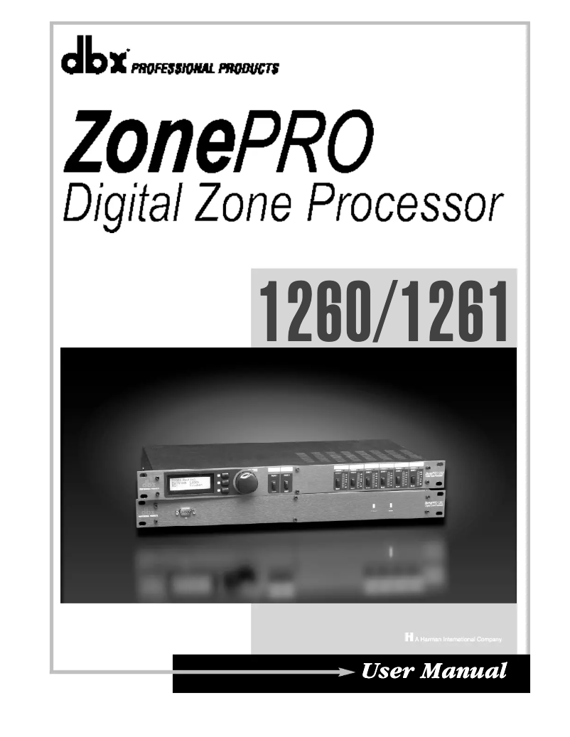 First page image of the manual for Zone Pro 1260