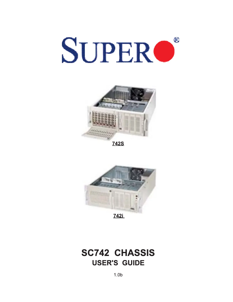 Page 1 de la notice Manuel utilisateur Supermicro SuperChassis 742i-420