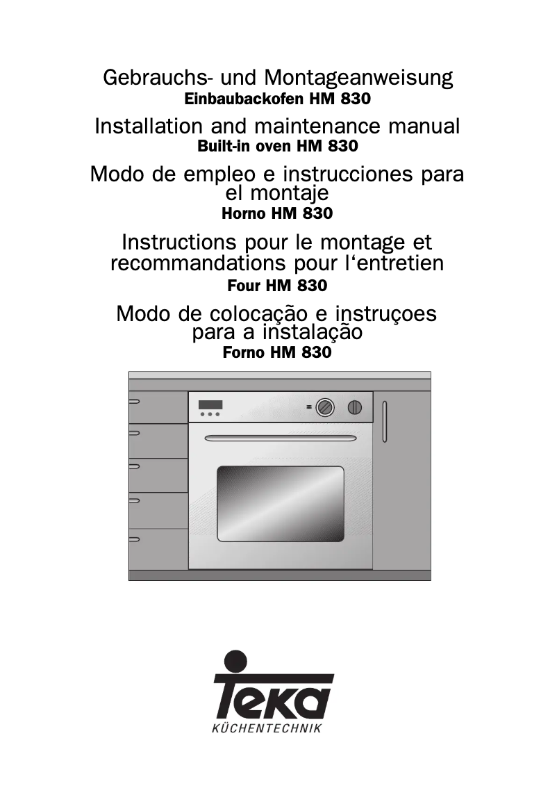 Page 1 of the manual User Manual Teka HM 830