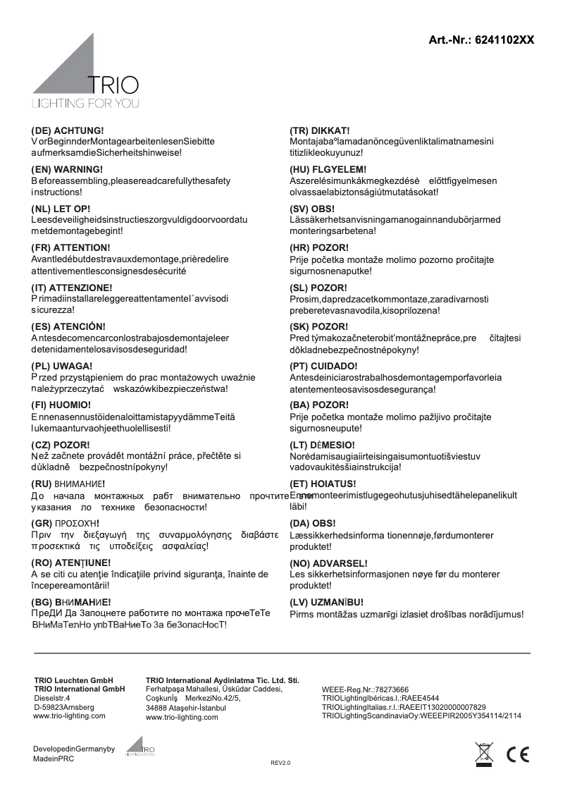 First page image of the manual for Chiros 624110279