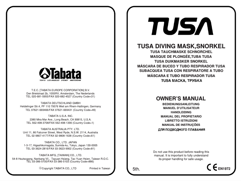 Page 1 of the manual User Manual Tusa Panthes M-210