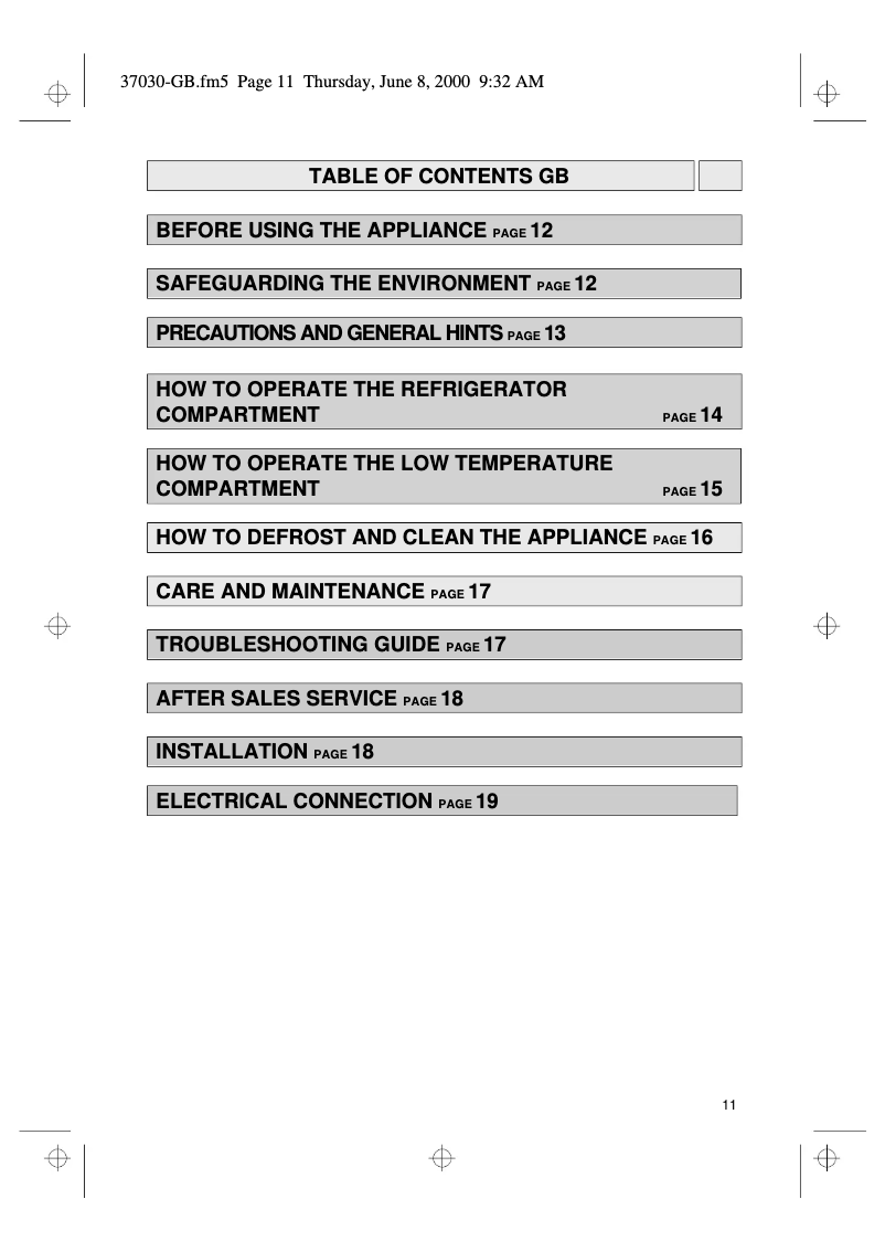 Page 1 of the manual User Manual Whirlpool ART 590 G
