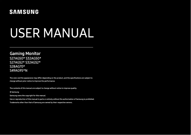 Page 1 of the manual User Manual Samsung Odyssey G52A