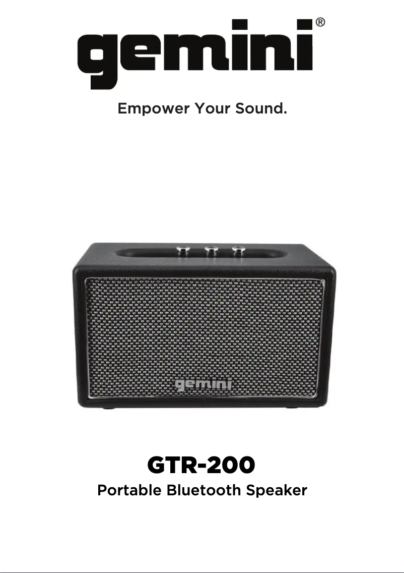 First page image of the manual for GTR-200