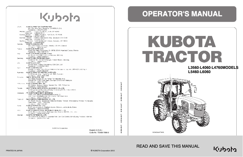 First page image of the manual for L5460HSTCC