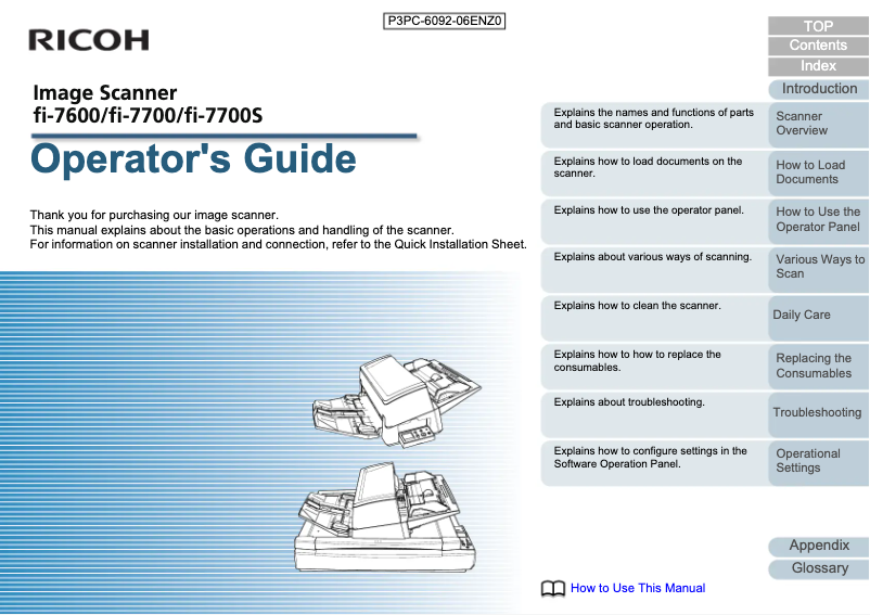 Page 1 of the manual User Manual Ricoh fi-7600