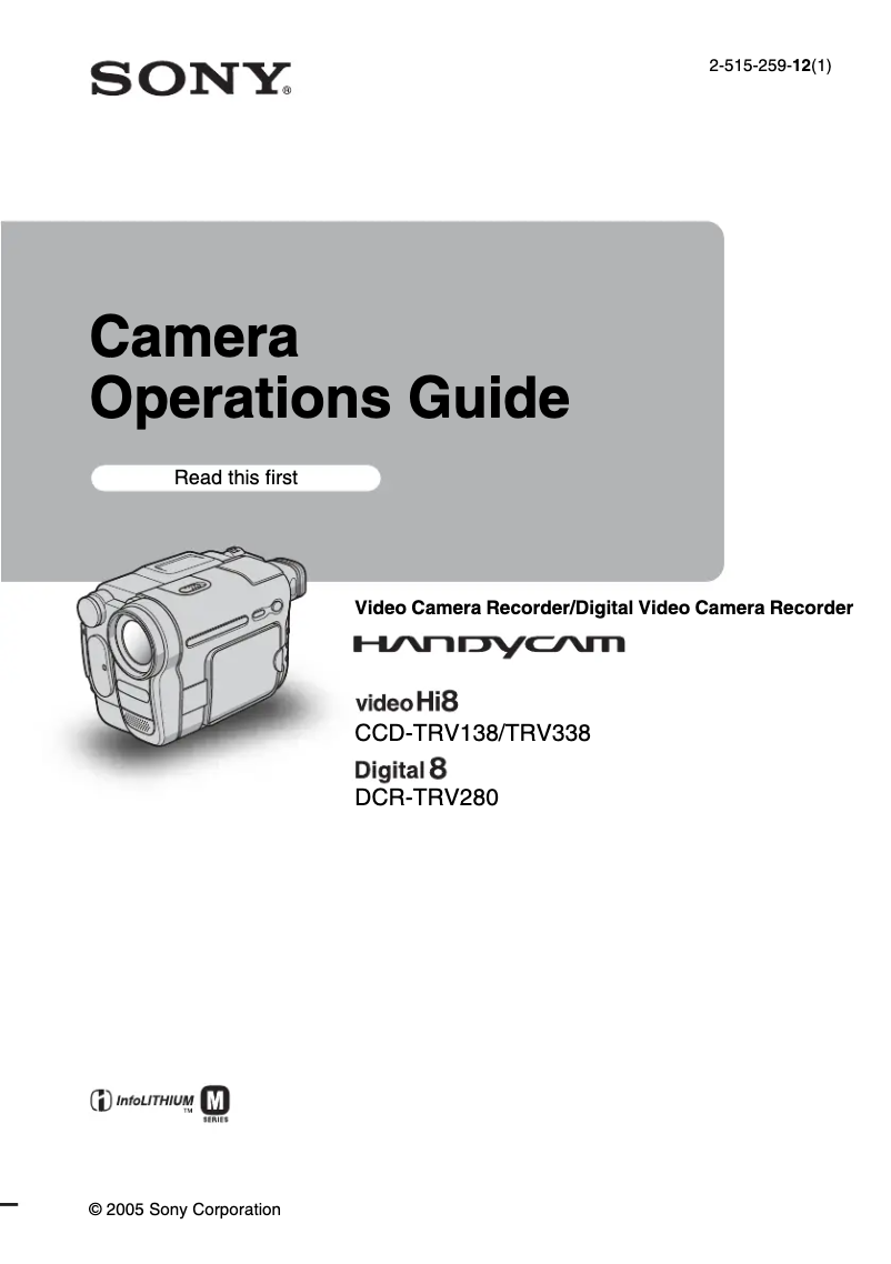 First page image of the manual for DCR-TRV280