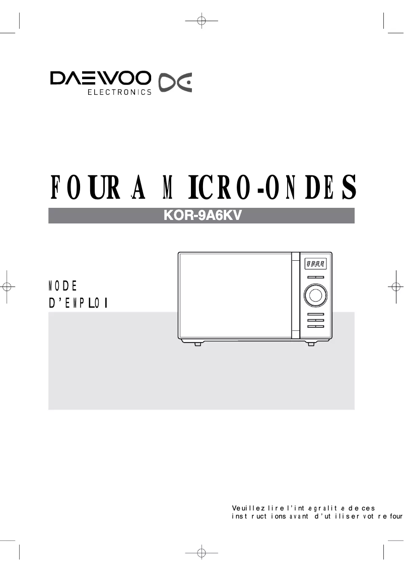 Page 1 of the manual User Manual Daewoo KOR-9A6KV