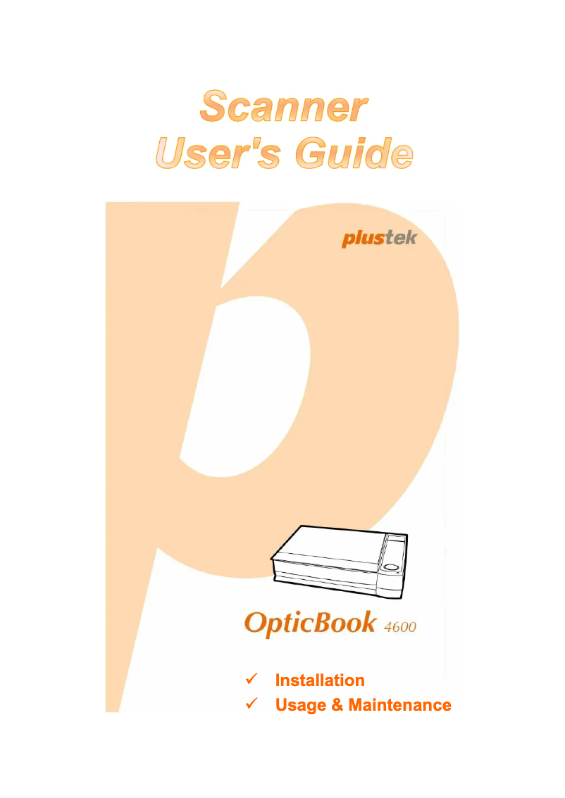 Image de la première page du manuel de l'appareil OpticBook 4600