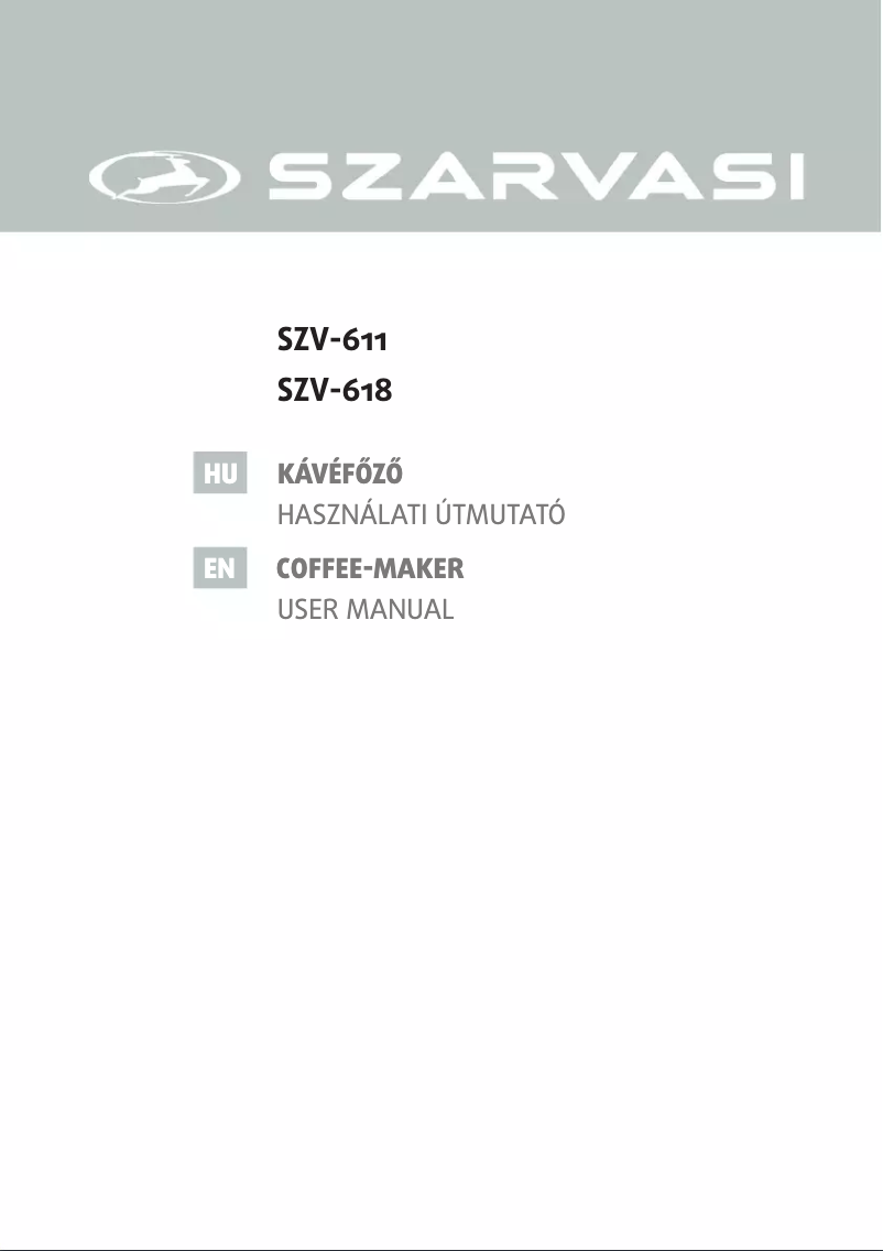 Page 1 of the manual User Manual Szarvasi Espresso Max SZV-618