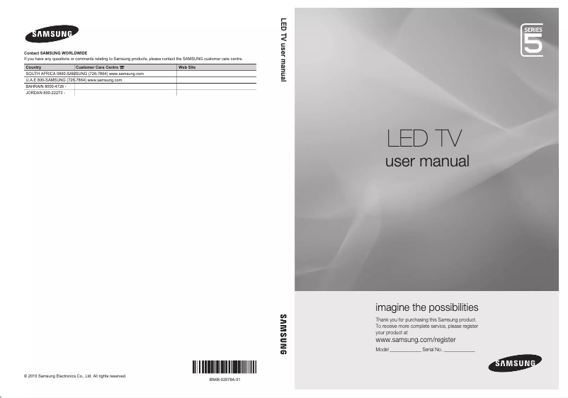 Page 1 of the manual User Manual Samsung UA46C5000QW
