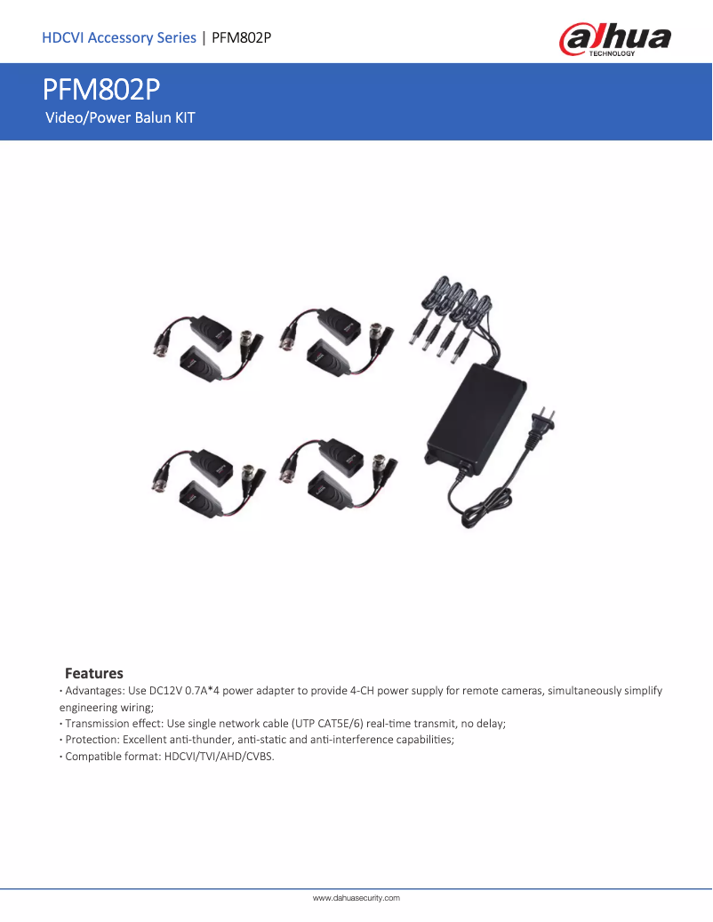 First page image of the manual for PFM802P