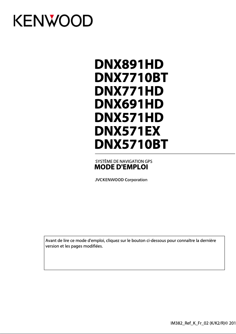 Page 1 of the manual User Manual Kenwood DNX571HD