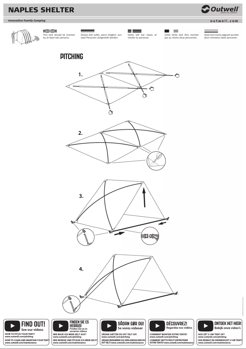 Page 1 of the manual User Manual Outwell Naples Shelter