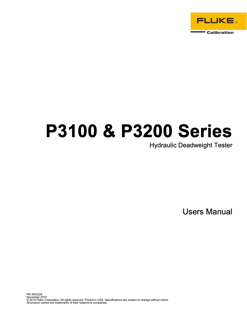 Page 1 of the manual User Manual Fluke P3200