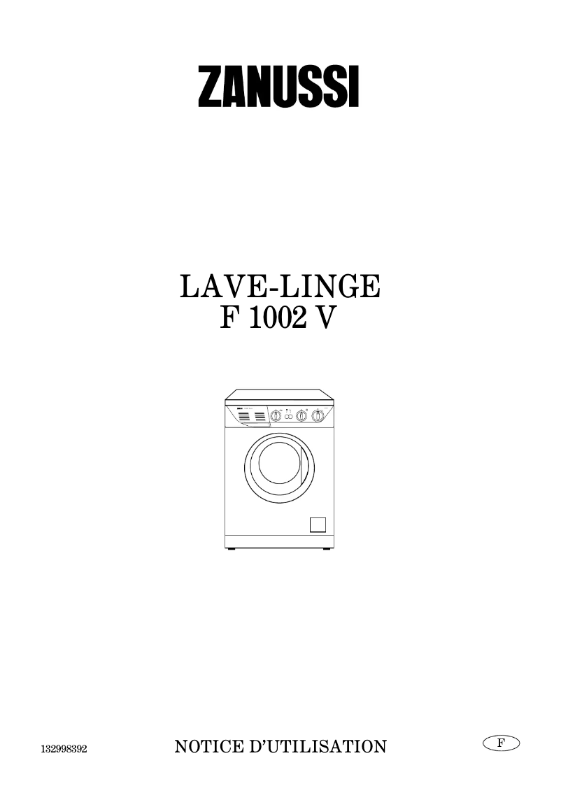 First page image of the manual for F 1002 V