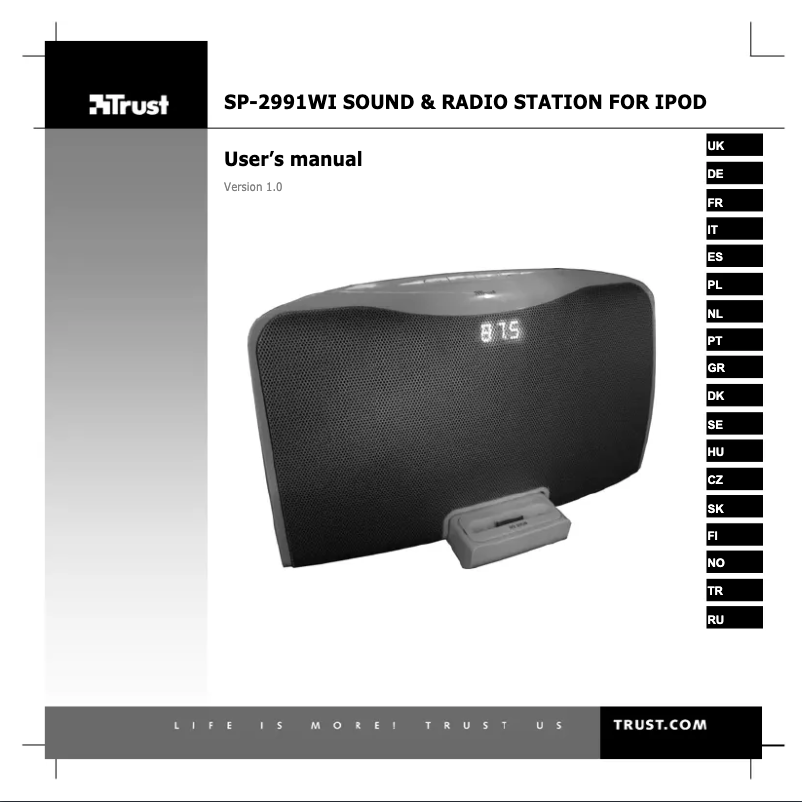 First page image of the manual for SoundForce SP-2991Wi