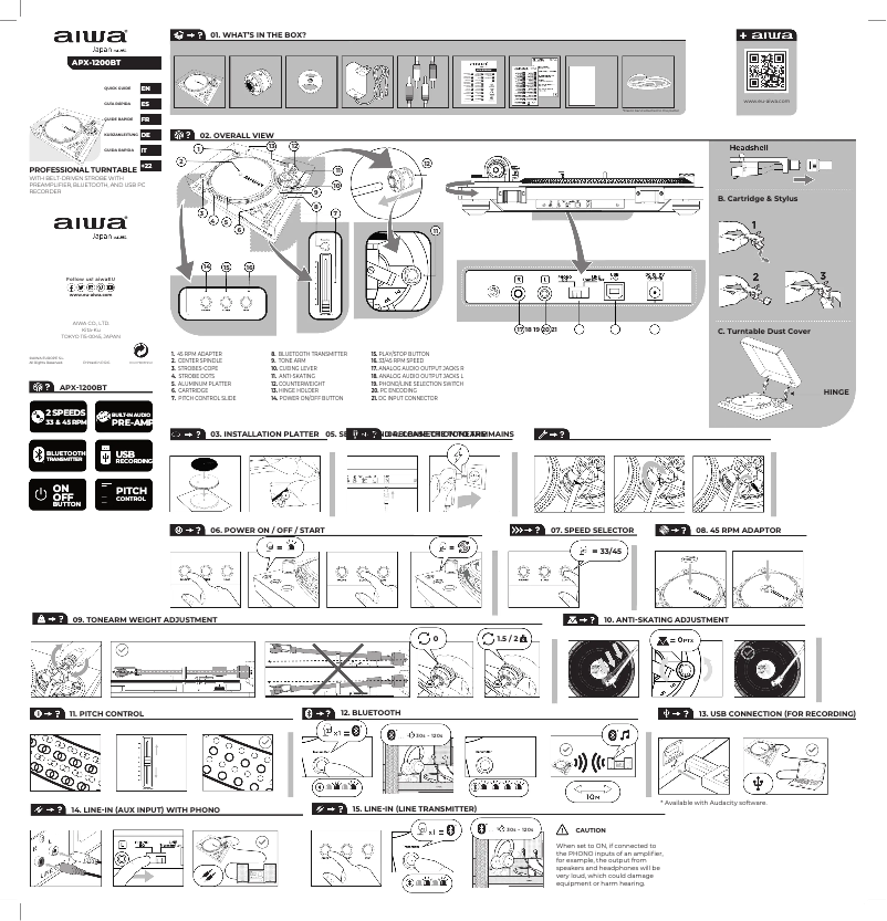 First page image of the manual for APX-1200BT