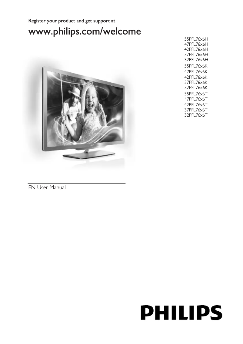 First page image of the manual for 42PFL7666K