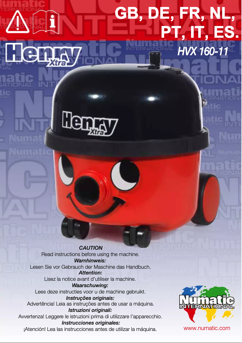 Page 1 of the manual User Manual Numatic Henry Xtra HVX160-11