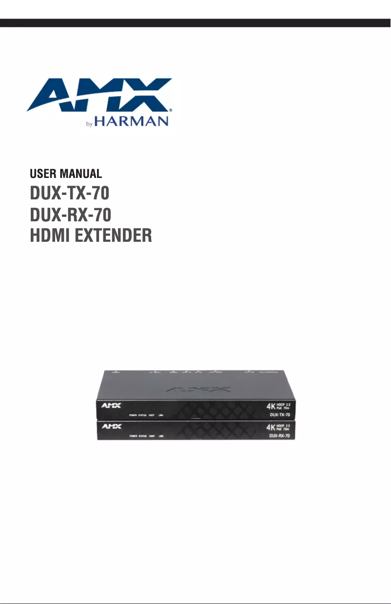 Page 1 of the manual User Manual AMX DUX-TX-70