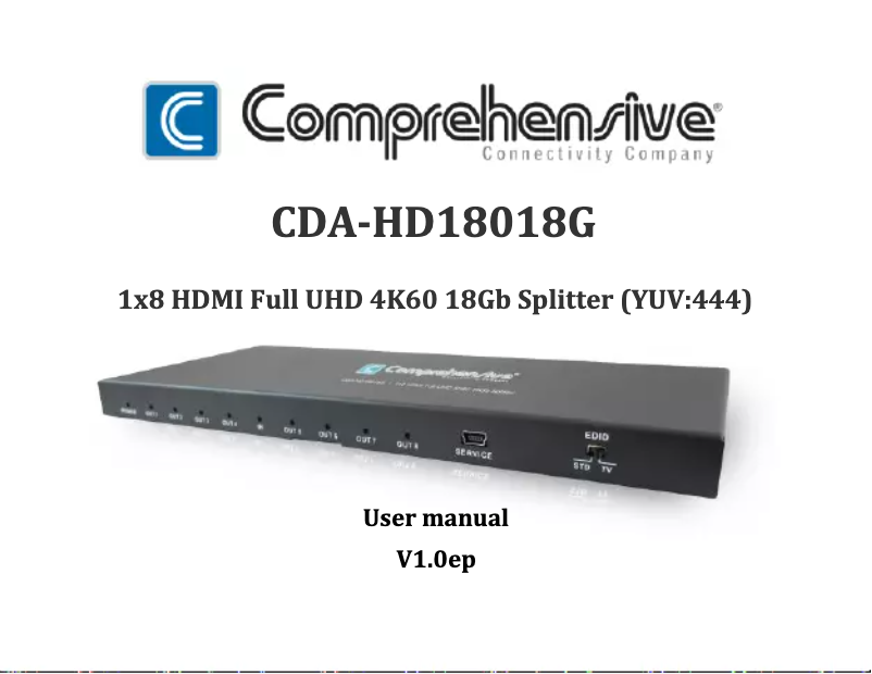 First page image of the manual for CDA-HD18018G