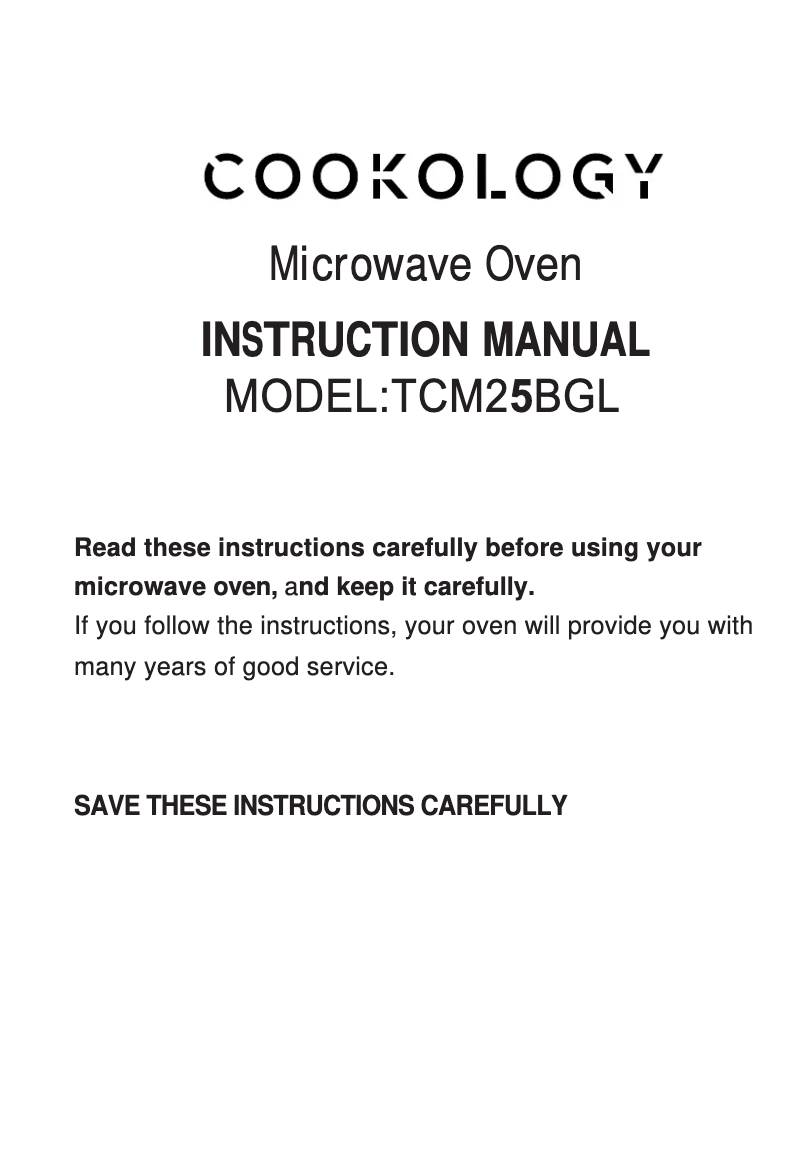 First page image of the manual for TCM25BGL