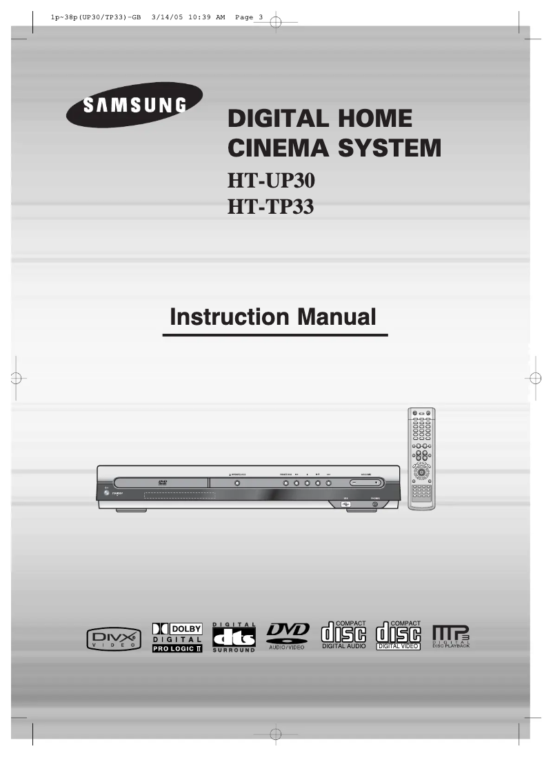 Page 1 of the manual User Manual Samsung HT-UP30